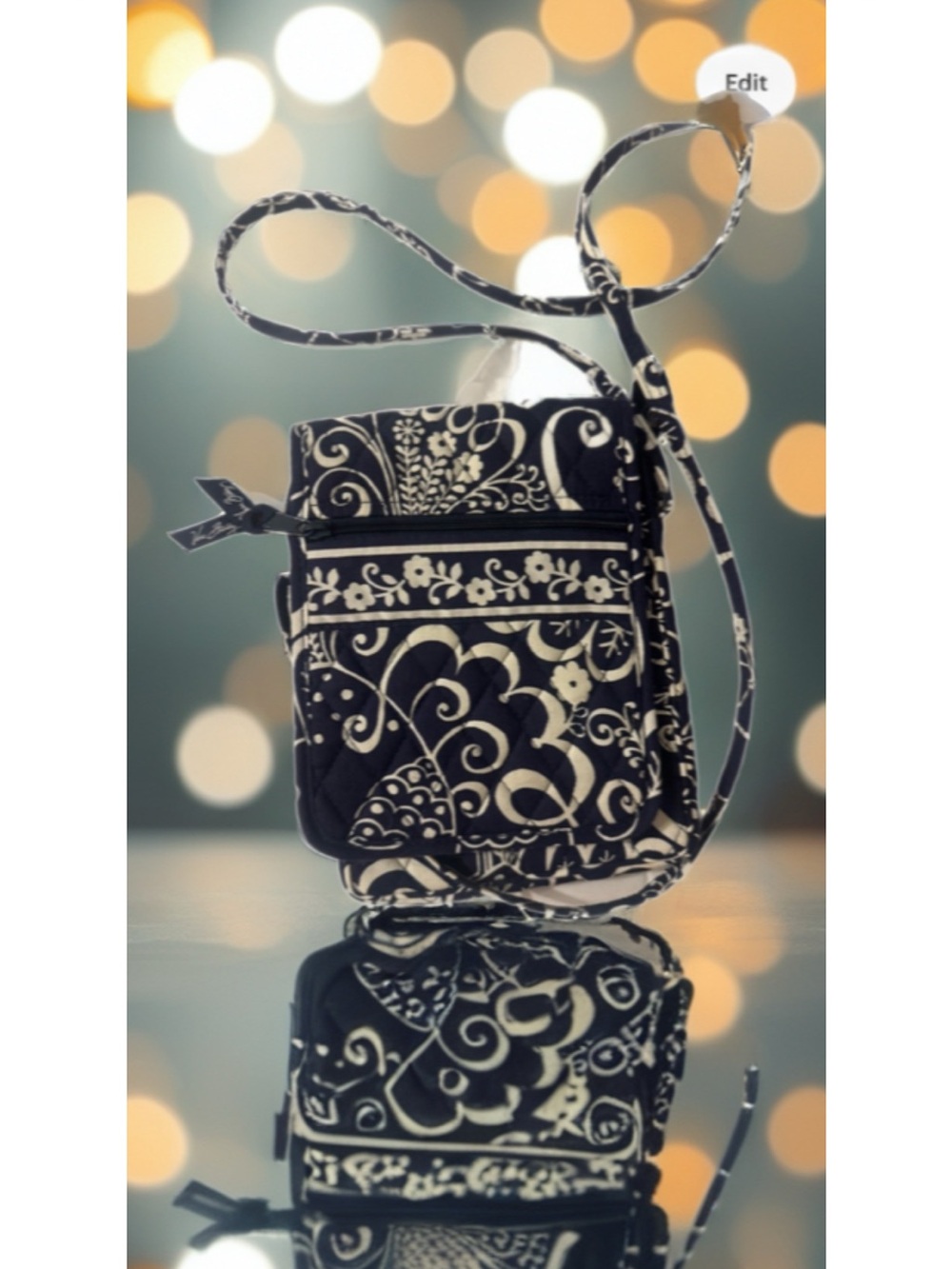 Vera Bradley Navy & Ivory Quilted Crossbody Bag
